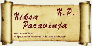 Nikša Paravinja vizit kartica